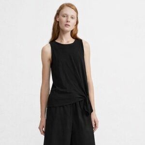 Theory black tie front slub tank, Small 100% cotton